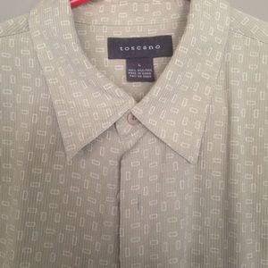 Toscano 100% silk short sleeve button up shirt.